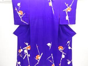 アンティーク　錦紗枝梅模様着物